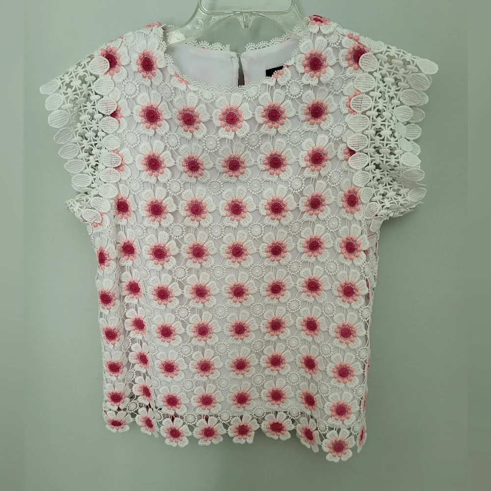 J crew Women crochet floral Sleeveless Top Size XS